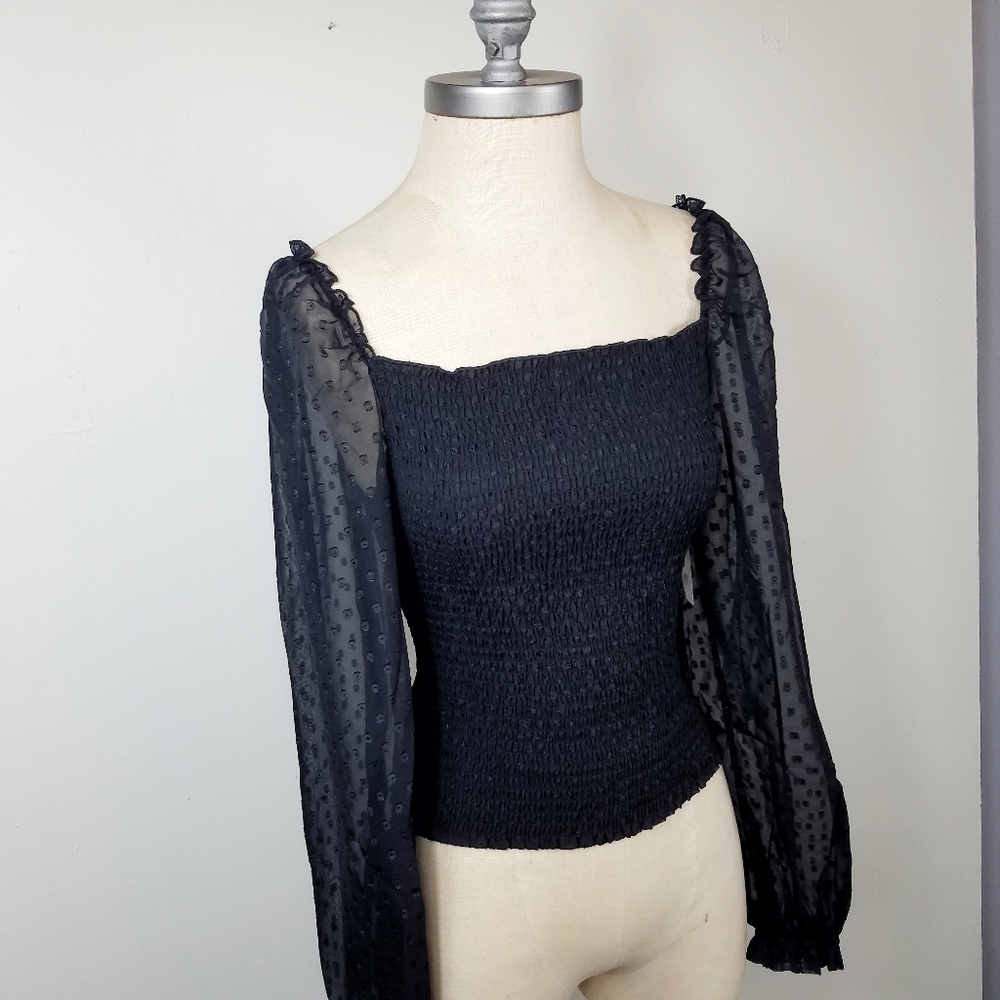 Laundy by Shelli Womens Square Neck Top size Medium NWT - Picture 7 of 9